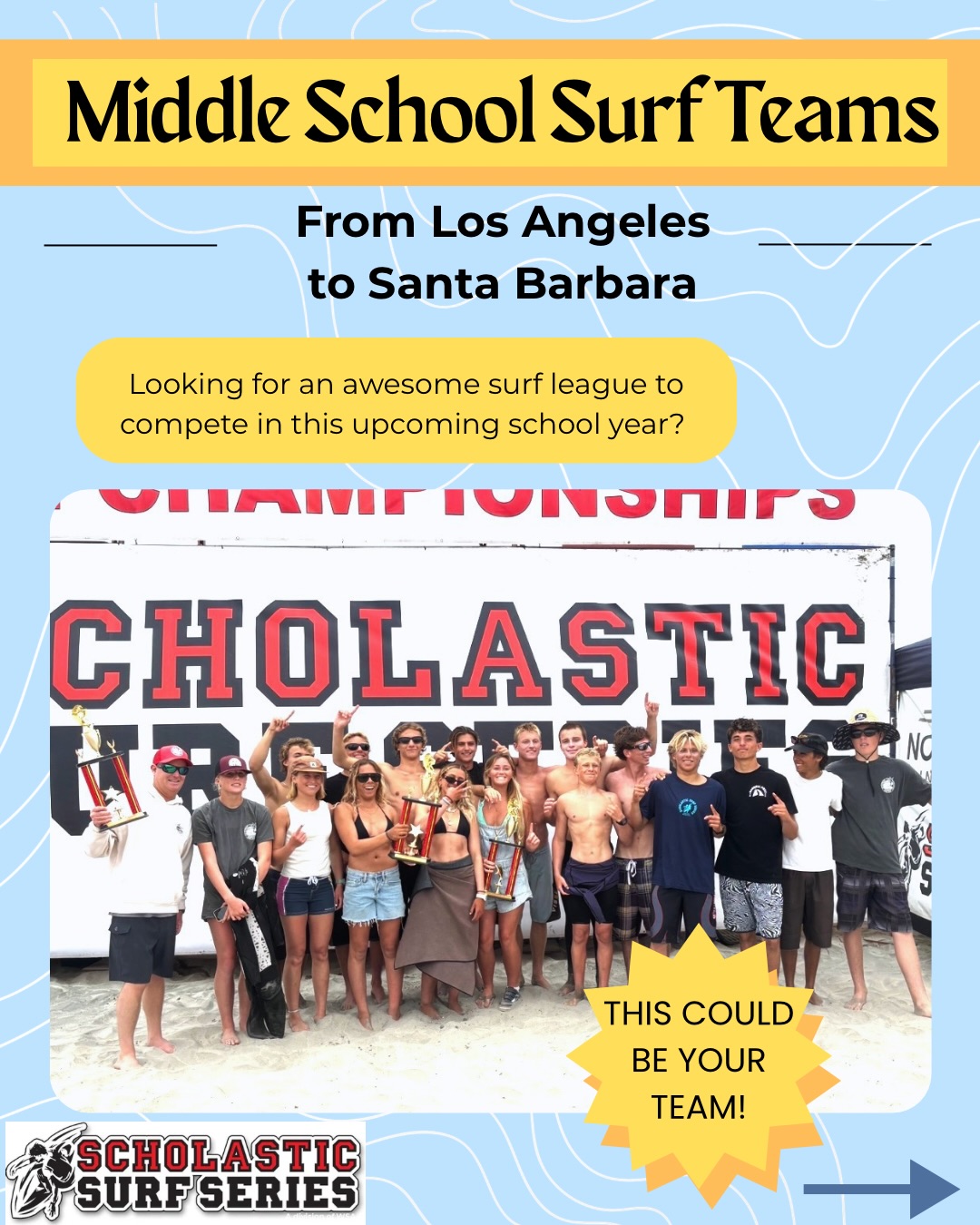 Scholastic Surf Series LA-Santa Barbara Middle School - Emma Wood 2026 poster or cover