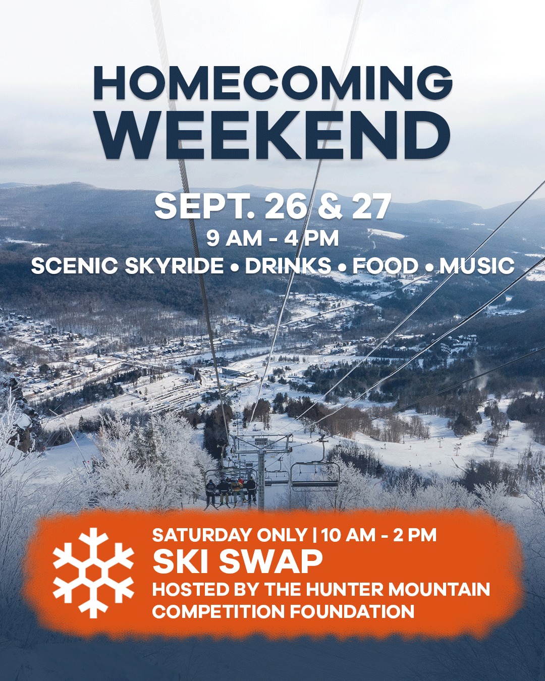 Hunter Mountain Homecoming Weekend & Ski Swap 2026 poster or cover