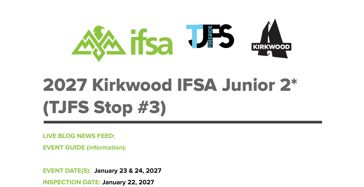 2027 Kirkwood IFSA Junior 2* (TJFS #3) poster or cover