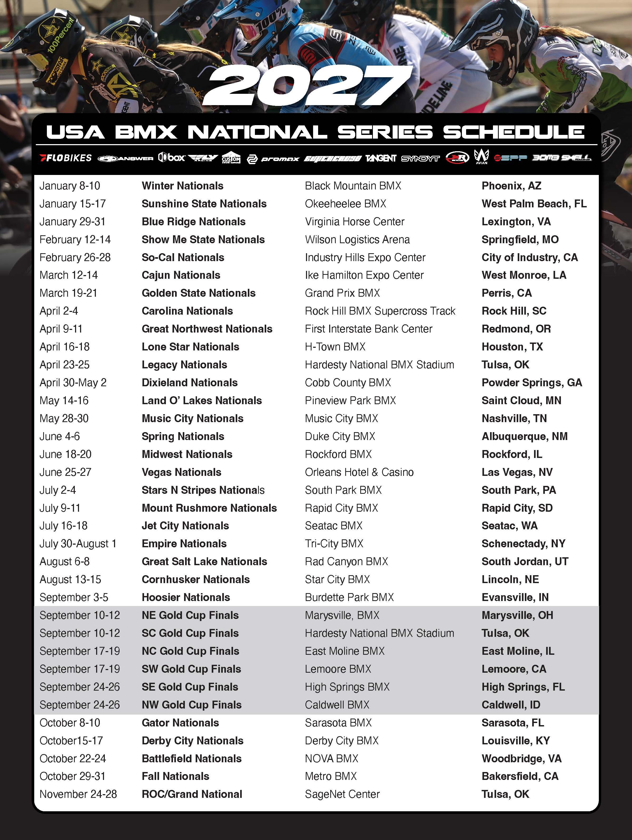 2027 USA BMX So-Cal Nationals poster or cover