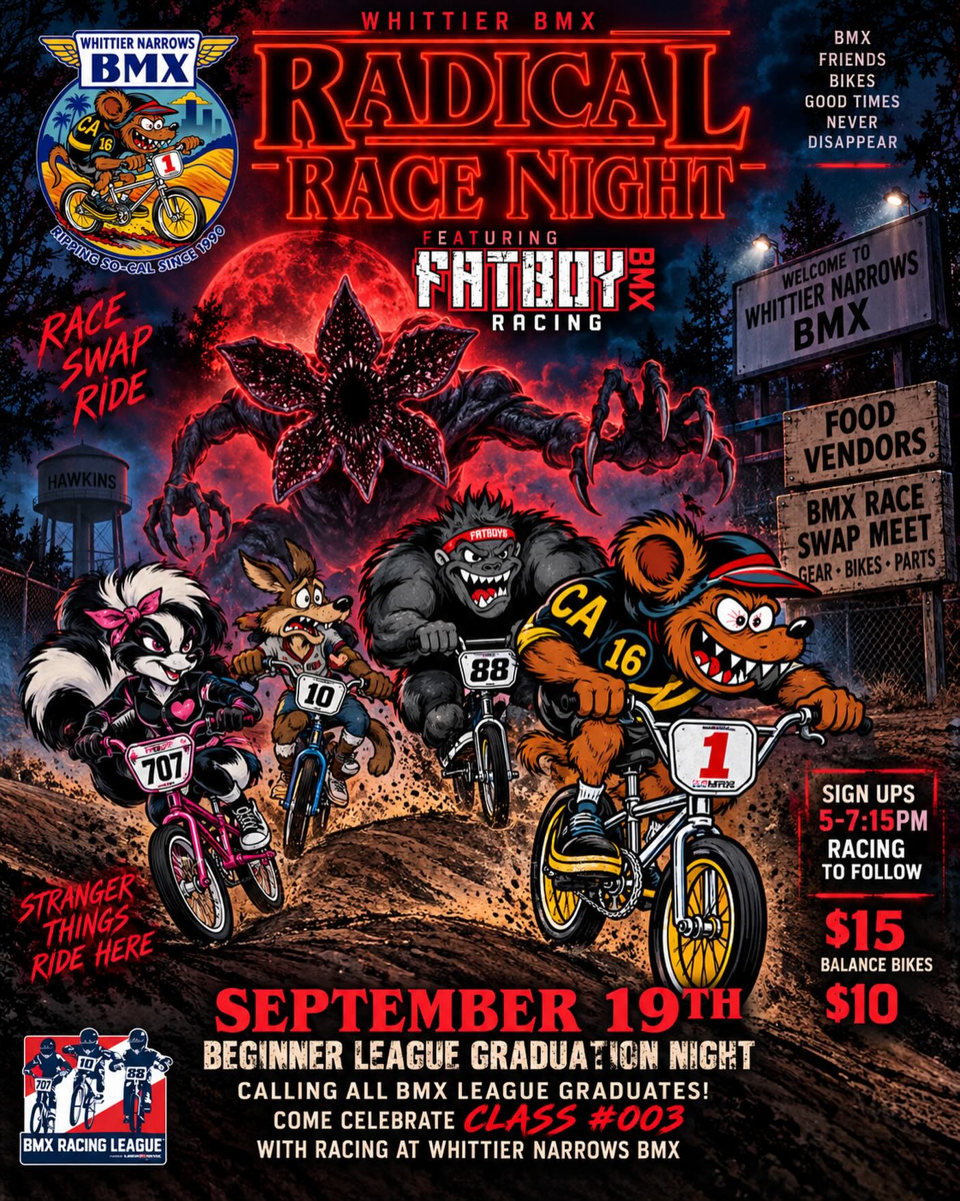 Whittier BMX Radical Race Night & Beginner League Graduation 2026 poster or cover