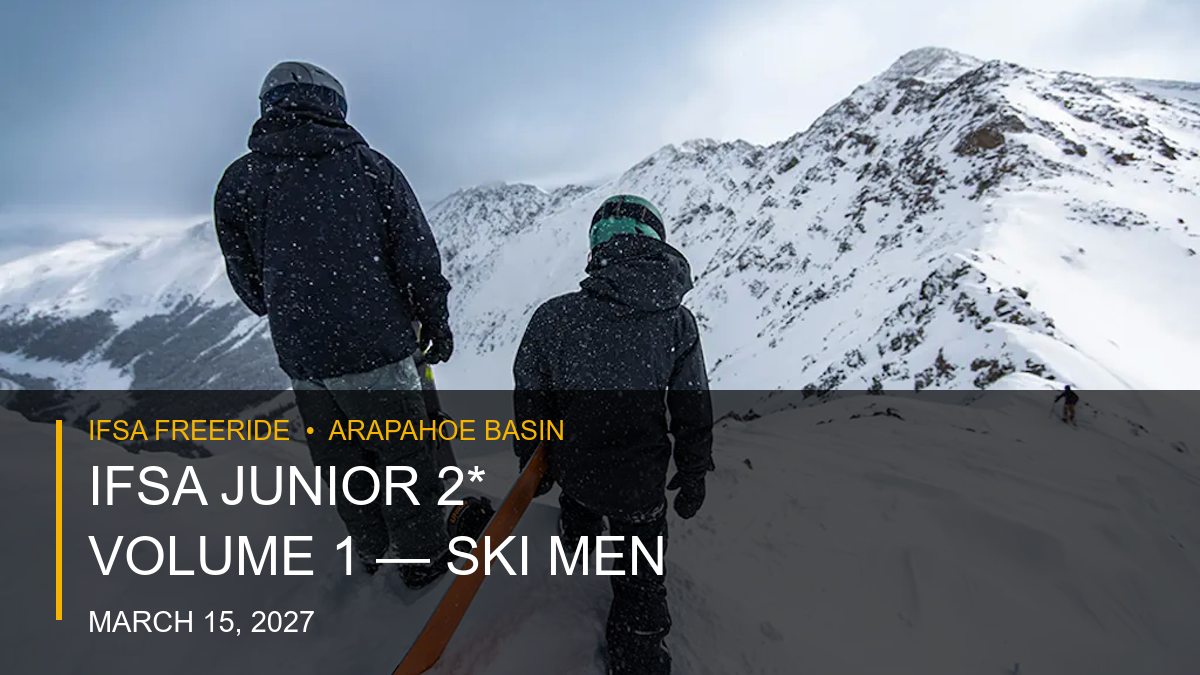 2027 Arapahoe Basin IFSA Junior 2* Volume 1 — Ski Men Only poster or cover