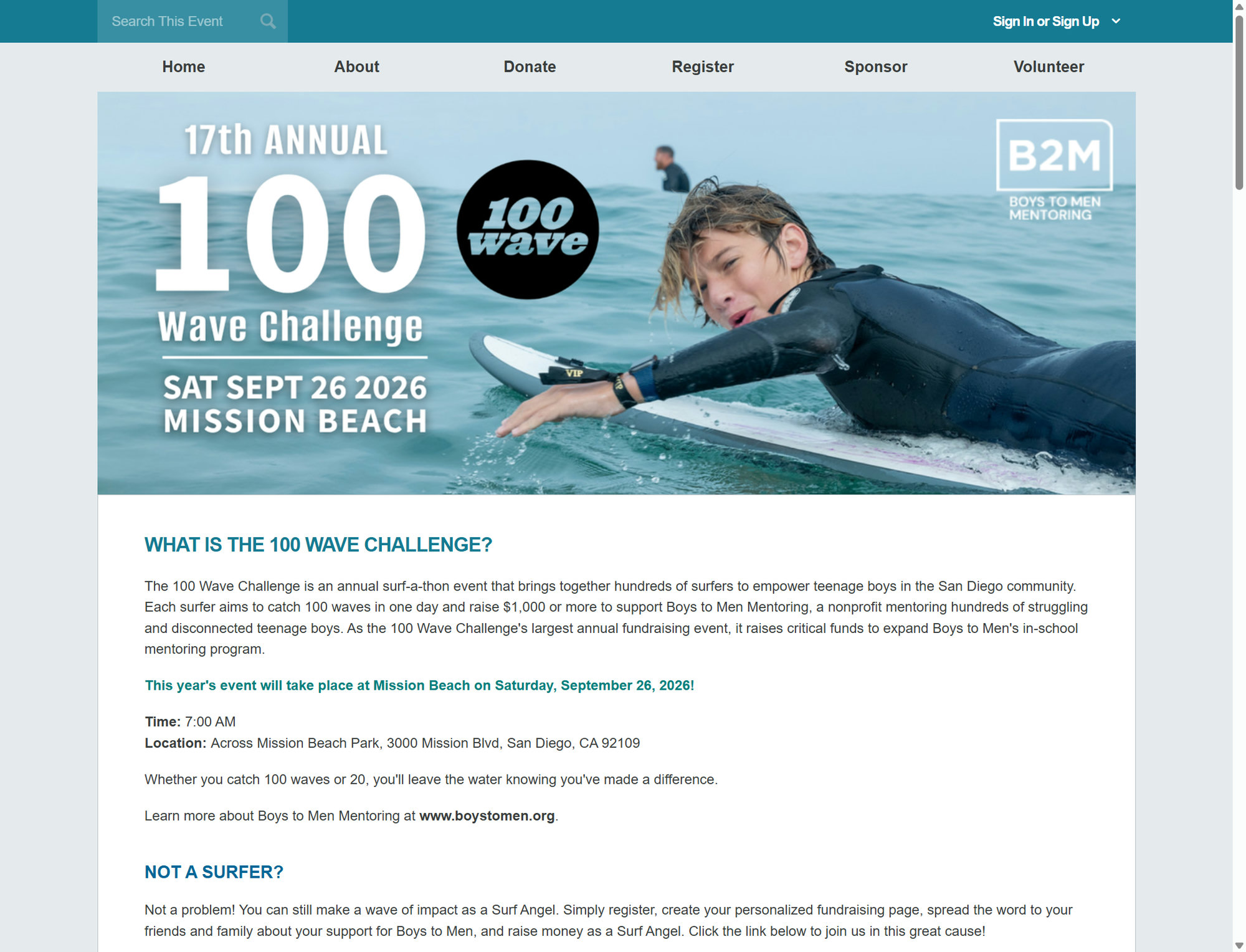 17th Annual 100 Wave Challenge poster or cover