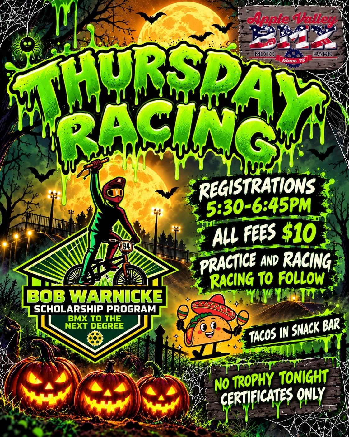 Apple Valley BMX Bob Warnicke Scholarship Race — October 29, 2026 poster or cover