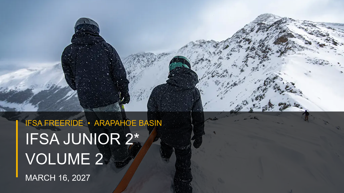 2027 Arapahoe Basin IFSA Junior 2* Volume 2 poster or cover