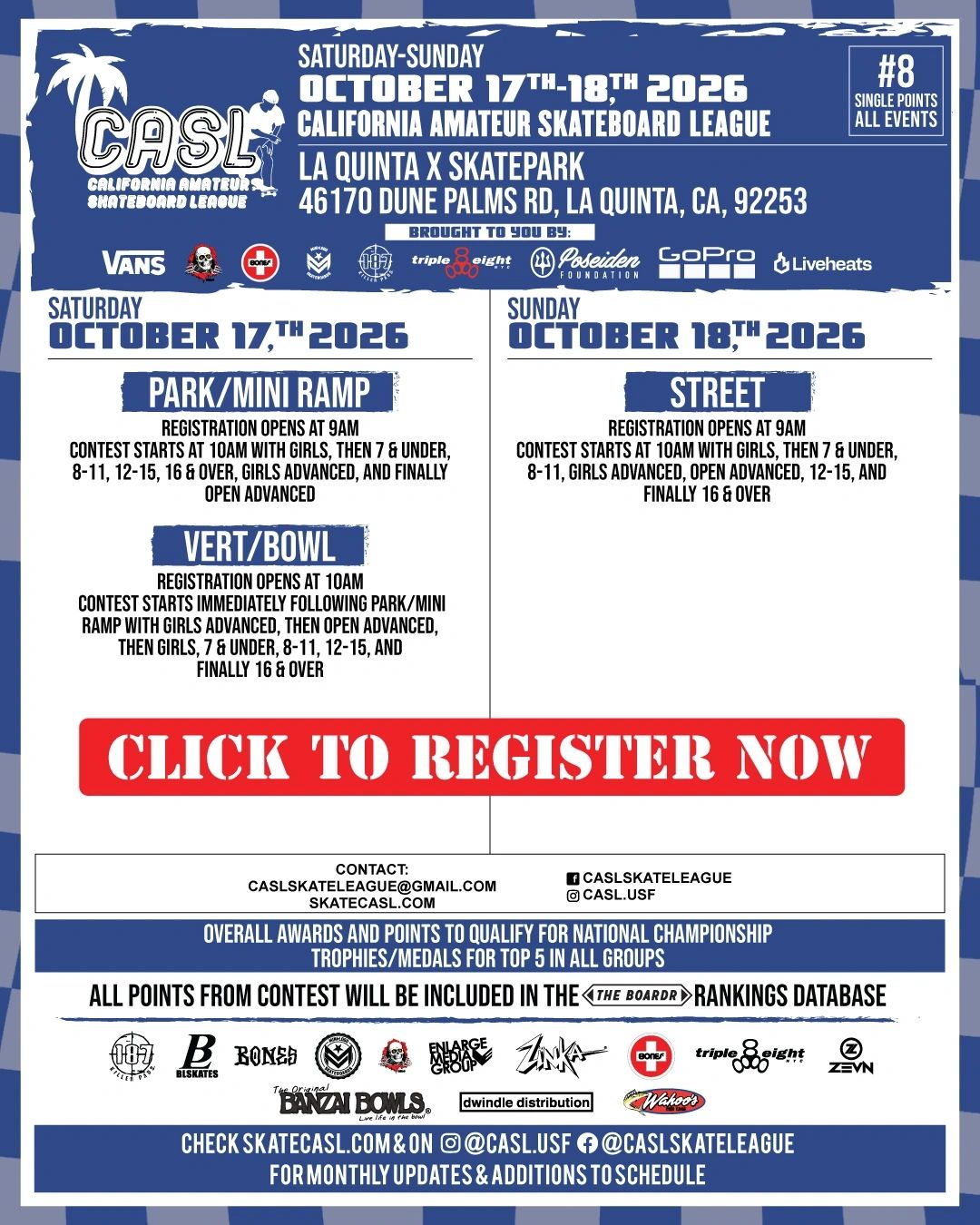 CASL Contest #8 — La Quinta X Park 2026 poster or cover