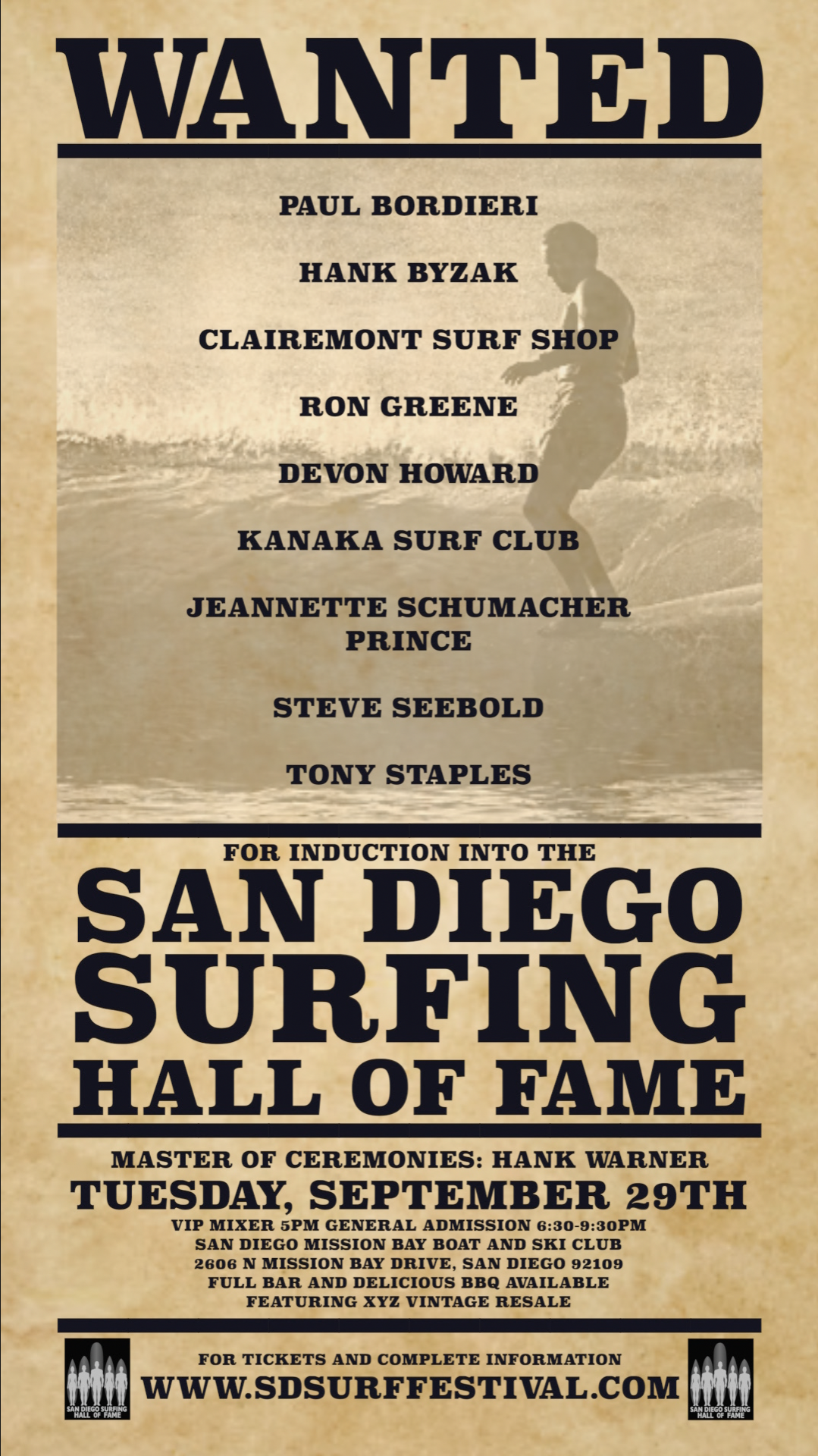 San Diego Surfing Hall of Fame — 2026 Induction Ceremony poster or cover