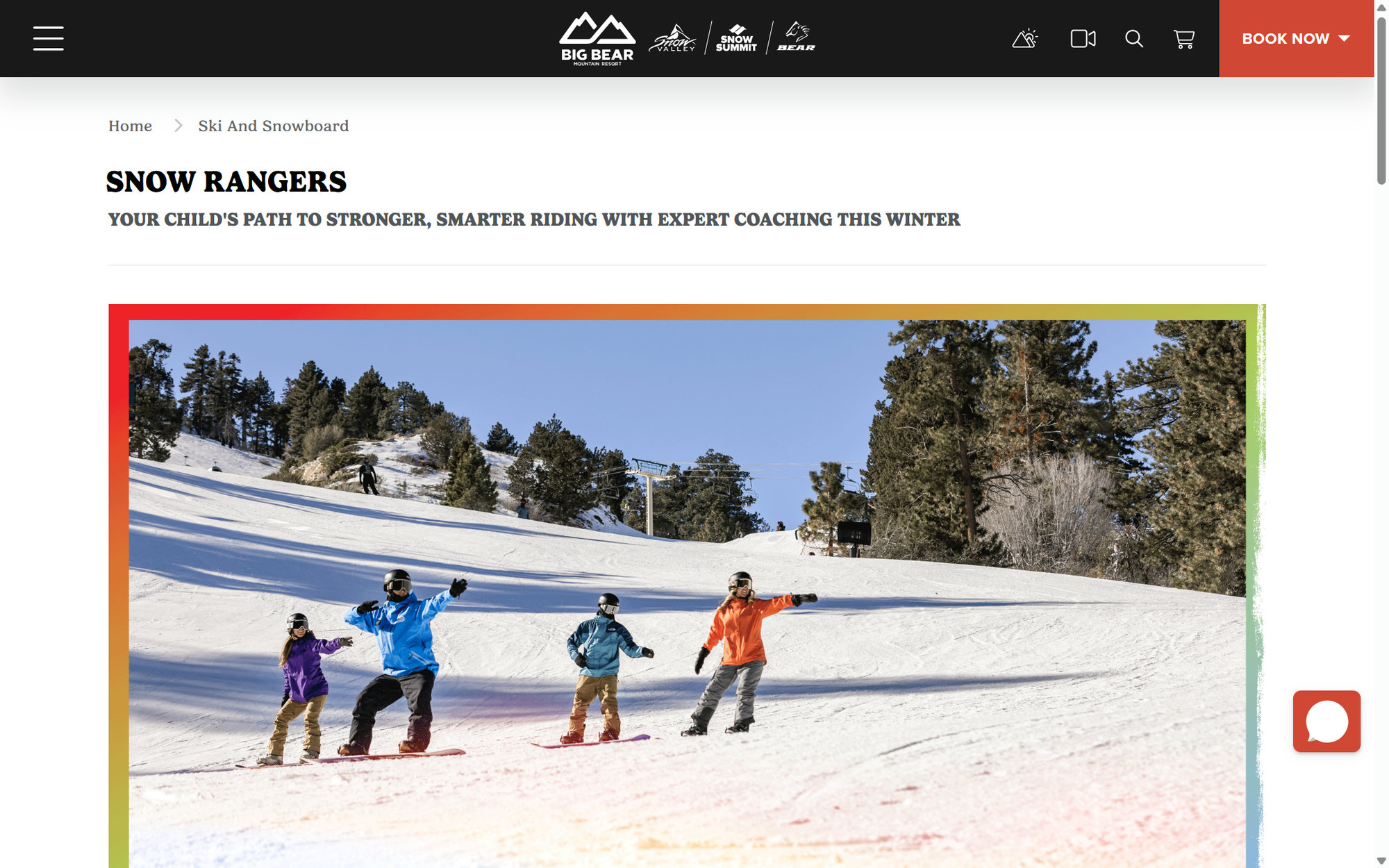 Snow Rangers Youth Ski & Snowboard Training Program 2026-27 poster or cover