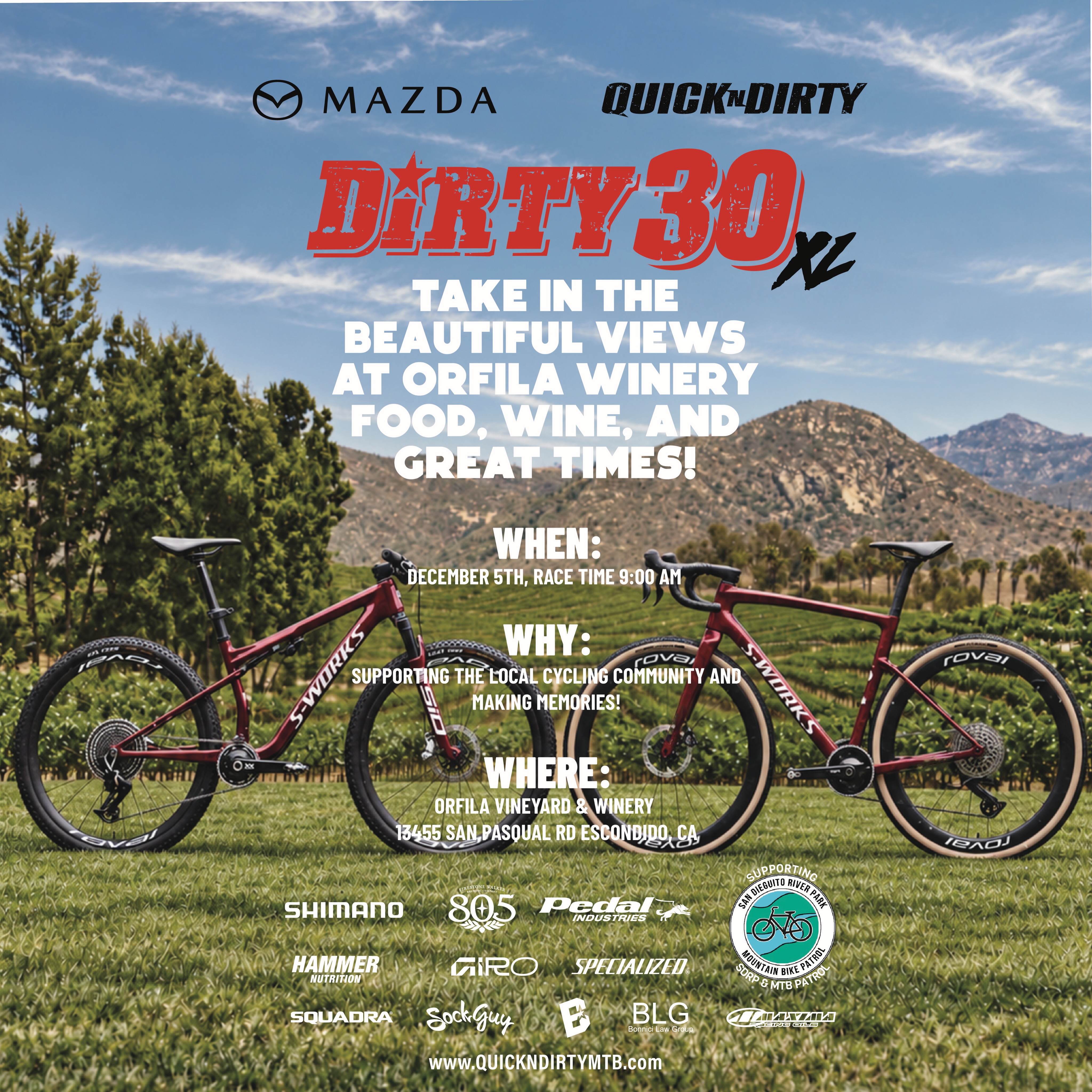 Quick n’ Dirty Dirty 30 XL — Gravel vs MTB at Orfila 2026 poster or cover