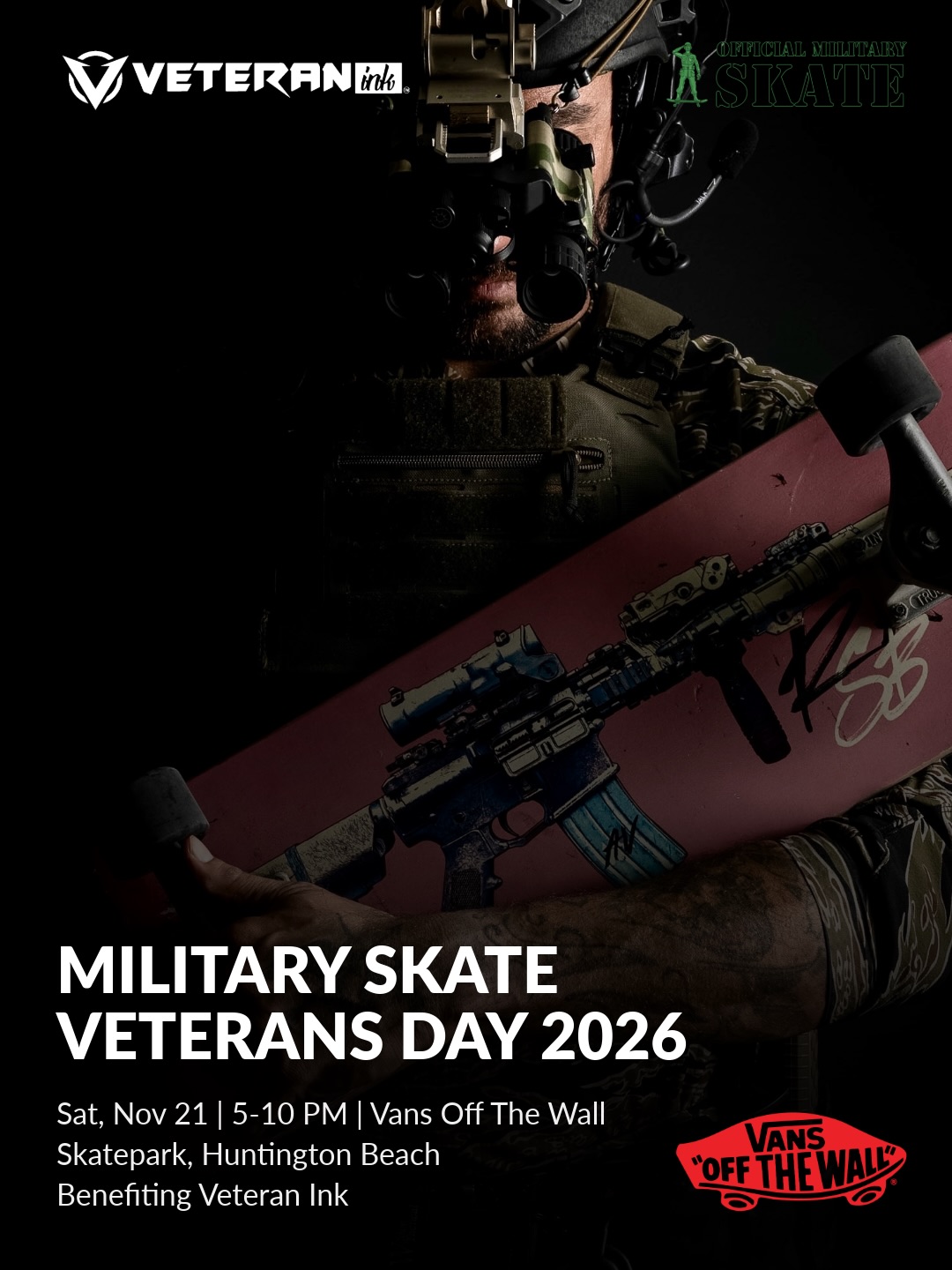 Official Military Skate Veterans Day Event 2026 poster or cover