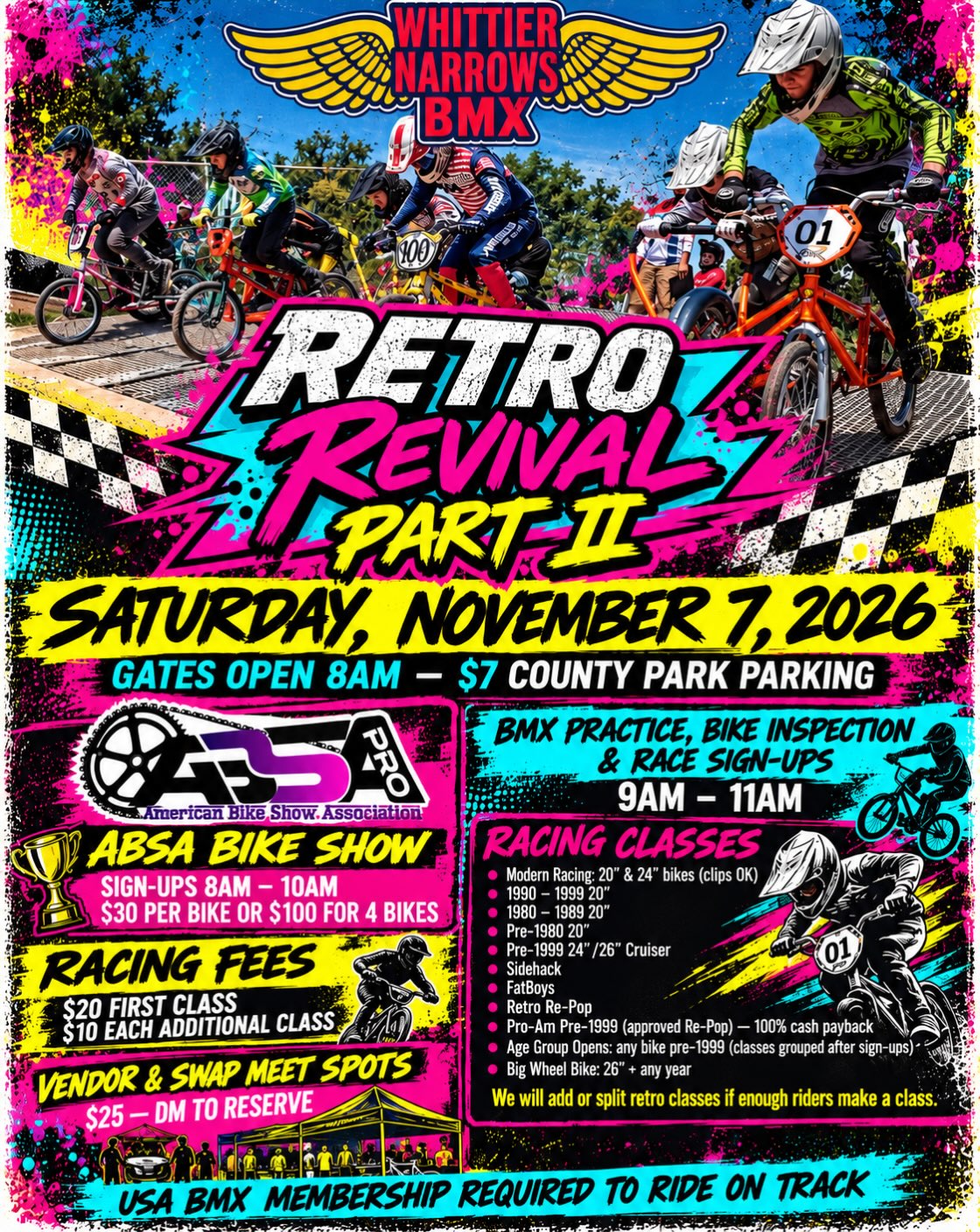 Whittier Narrows Retro Revival II & ABSApro Grand National 2026 poster or cover
