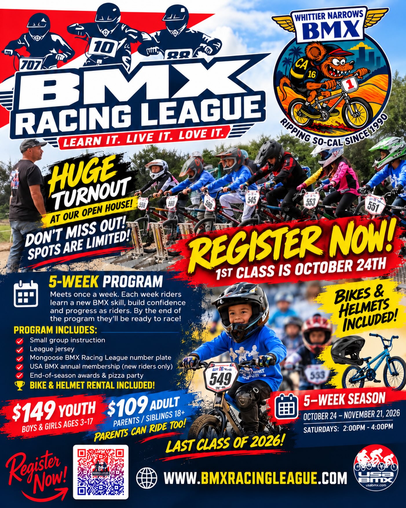 Whittier Narrows BMX Beginner's League - Fall 2026 poster or cover